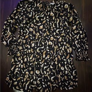 Nine West Black and Brown Midi Dress